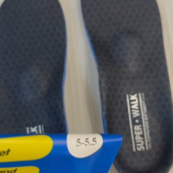 2 Pairs Men Black Medical Orthotic Insoles Comfort Support Size 5-6 - Picture 1 of 4